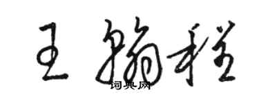 骆恒光王翰程草书个性签名怎么写