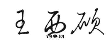 骆恒光王西硕草书个性签名怎么写