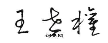骆恒光王世权草书个性签名怎么写