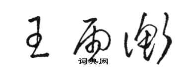 骆恒光王雨衡草书个性签名怎么写