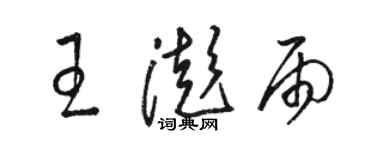 骆恒光王澎雨草书个性签名怎么写