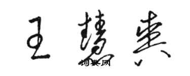 骆恒光王慧爽草书个性签名怎么写