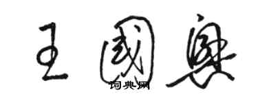 骆恒光王国兴草书个性签名怎么写