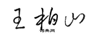 骆恒光王柏山草书个性签名怎么写