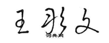 骆恒光王彤文草书个性签名怎么写