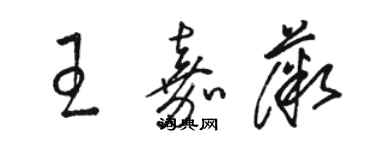 骆恒光王嘉薇草书个性签名怎么写