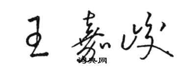 骆恒光王嘉峻草书个性签名怎么写