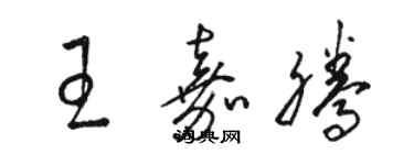 骆恒光王嘉腾草书个性签名怎么写