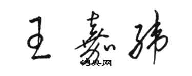 骆恒光王嘉纬草书个性签名怎么写