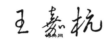 骆恒光王嘉杭草书个性签名怎么写