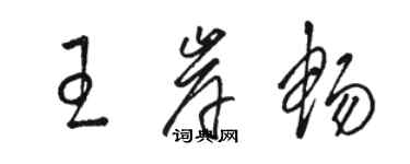 骆恒光王岸畅草书个性签名怎么写