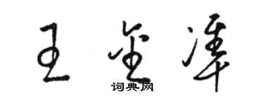 骆恒光王金准草书个性签名怎么写