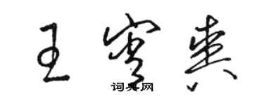 骆恒光王宵爽草书个性签名怎么写