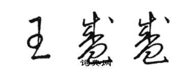 骆恒光王盛盛草书个性签名怎么写