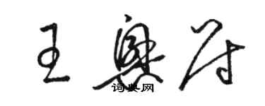 骆恒光王兴尉草书个性签名怎么写