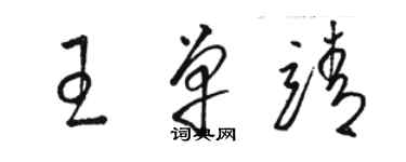 骆恒光王单靖草书个性签名怎么写