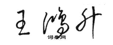 骆恒光王鸿升草书个性签名怎么写