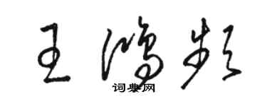 骆恒光王鸿频草书个性签名怎么写