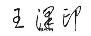 骆恒光王泽印草书个性签名怎么写