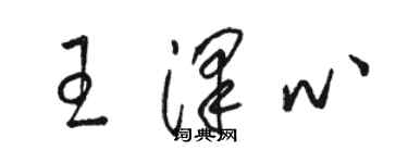 骆恒光王泽心草书个性签名怎么写