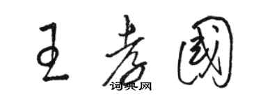 骆恒光王孝国草书个性签名怎么写