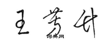 骆恒光王芳竹草书个性签名怎么写