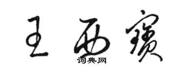 骆恒光王西宝草书个性签名怎么写