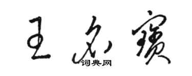 骆恒光王名宝草书个性签名怎么写
