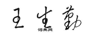 骆恒光王生勤草书个性签名怎么写