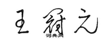 骆恒光王冠元草书个性签名怎么写