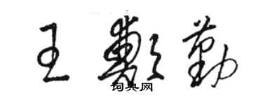 骆恒光王郑勤草书个性签名怎么写