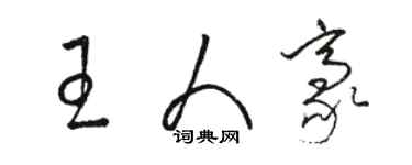 骆恒光王人豪草书个性签名怎么写