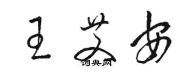 骆恒光王艾安草书个性签名怎么写