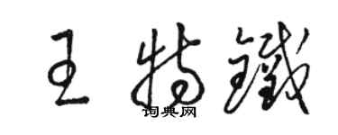 骆恒光王特铁草书个性签名怎么写