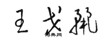 骆恒光王戈丽草书个性签名怎么写
