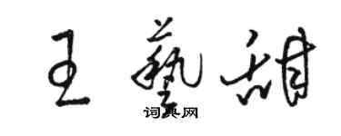 骆恒光王艺甜草书个性签名怎么写