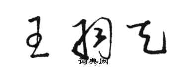 骆恒光王羽天草书个性签名怎么写