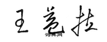 骆恒光王益拉草书个性签名怎么写