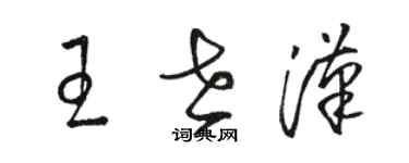 骆恒光王世汉草书个性签名怎么写