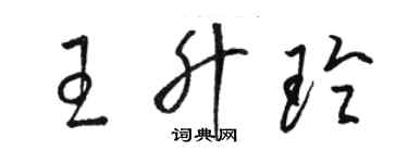 骆恒光王升玲草书个性签名怎么写