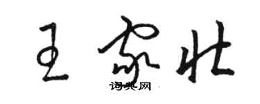 骆恒光王家壮草书个性签名怎么写
