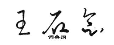 骆恒光王石念草书个性签名怎么写