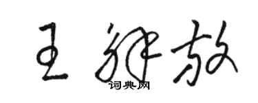 骆恒光王解放草书个性签名怎么写