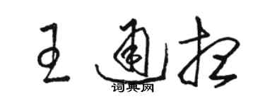 骆恒光王通想草书个性签名怎么写