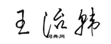 骆恒光王治韩草书个性签名怎么写