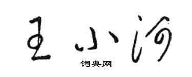 骆恒光王小河草书个性签名怎么写