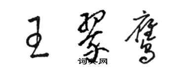 骆恒光王翠鹰草书个性签名怎么写