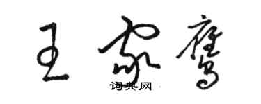 骆恒光王家鹰草书个性签名怎么写