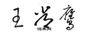 骆恒光王常鹰草书个性签名怎么写