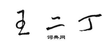 骆恒光王二丁草书个性签名怎么写